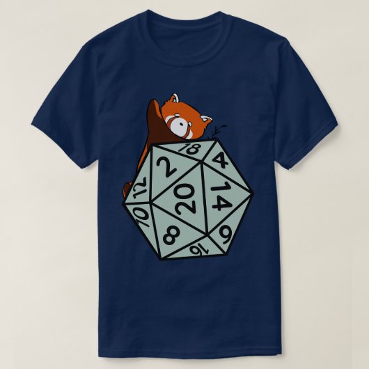 T-shirt Panda Rouge Avec D20 (Design devant)