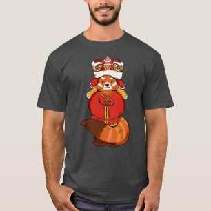 T-shirt Panda rouge chinois 1