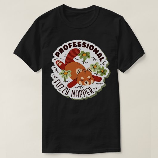 T-shirt Panda rouge de Napper Fuzzy professionnel (Design devant)