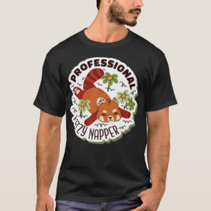 T-shirt Panda rouge de Napper Fuzzy professionnel