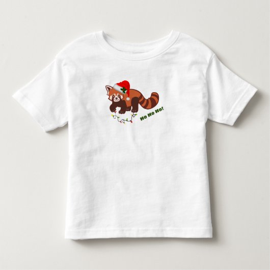 T-shirt Panda rouge de Noël personnalisable (Devant)