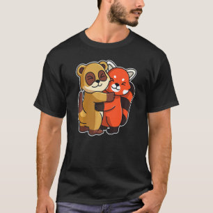 T-shirt Panda Rouge Et Meerkat Mets Animaux Pour Femmes An