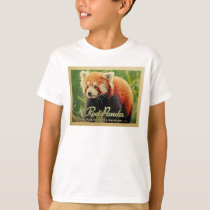 T-shirt Panda Rouge - Faune De L'Himalaya