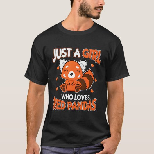T-shirt Panda Rouge Juste Un Qui Aime Les Pandas Rouges (Devant)