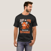 T-shirt Panda Rouge Juste Un Qui Aime Les Pandas Rouges (Devant entier)