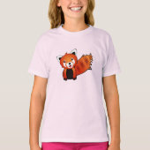 T-shirt Panda Rouge mignon (Devant)