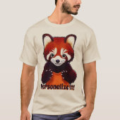T-shirt Panda Rouge mignon (Devant)