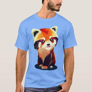 T-shirt Panda rouge mignon 11