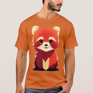 T-shirt Panda rouge mignon 13