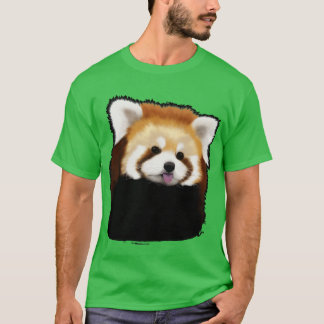 T-shirt Panda rouge mignon 17