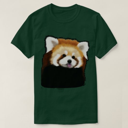 T-shirt Panda rouge mignon 17 (Design devant)