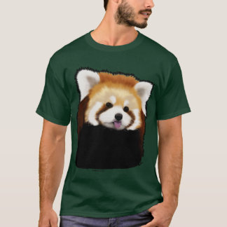 T-shirt Panda rouge mignon 17