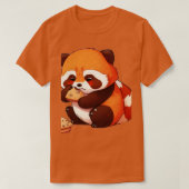 T-shirt Panda rouge mignon 2023 v3 (Design devant)