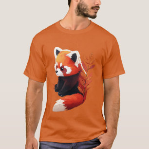 T-shirt Panda rouge mignon 22