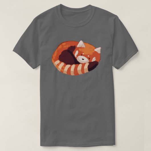 T-shirt Panda rouge mignon couché 1 (Design devant)