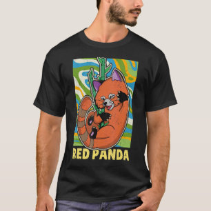T-shirt Panda rouge mignonne asia panda femme gardienne bi