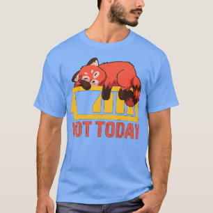 T-shirt Panda Rouge Mignonne Dit Non Pas Aujourd'Hui Un