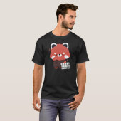 T-shirt Panda rouge mignonne dorée (Devant entier)