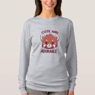T-shirt Panda rouge mignonne et adorable