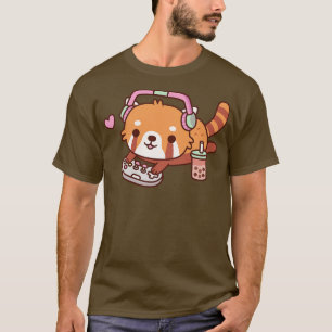 T-shirt Panda rouge mignonne g avec jeux vidéo