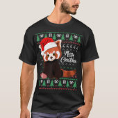 T-shirt Panda rouge Noël doux pull Joyeux Noël Pyjama (Devant)