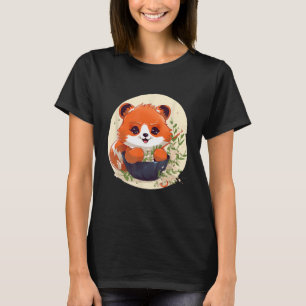 T-shirt Panda Rouge Otaku Mangez Des Nouilles Ramen Japona
