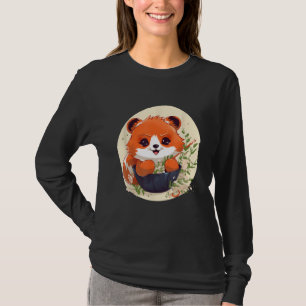 T-shirt Panda Rouge Otaku Mangez Des Nouilles Ramen Japona