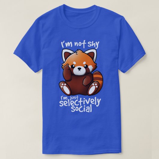 T-shirt Panda rouge timide 1 (Design devant)