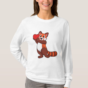 T-shirt Panda roux à Love with Heart.PNG