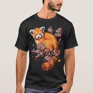T-shirt Panda roux Cerisier en fleurs