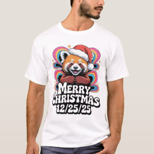 T-shirt Panda roux Joyeux Noël 12/25/25