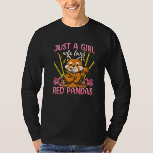 T-shirt Panda roux Mignon Cerise Animal Fleurir Zoo Nature