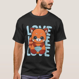 T-shirt Panda roux tenant la fête des pères