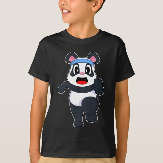 T-shirt Panda Runner Running Sports (Devant)