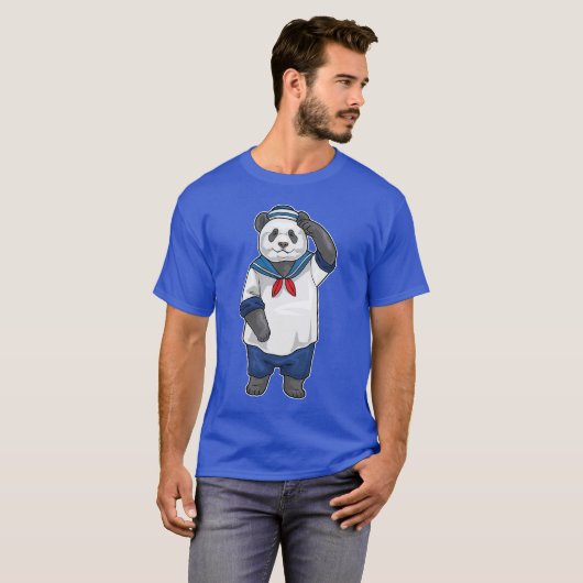 T-shirt Panda Sailor Sailor cap (Devant entier)