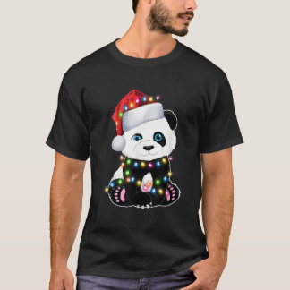 T-shirt Panda Santa Lights Pajama For Ns