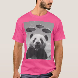 T-shirt Panda Selfie Drôle Avec Ufos Weird Panda