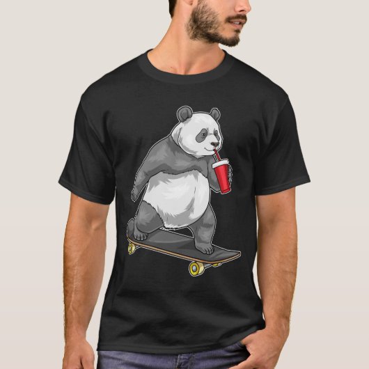 T-shirt Panda Skateboard (Devant)