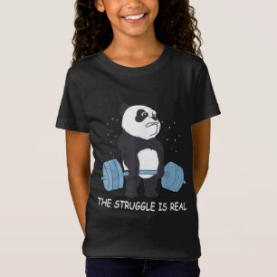 T-Shirt Panda Struggle Est Véritable Ours Deadlift Gym Drô