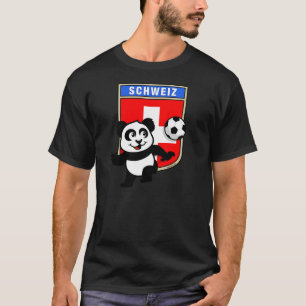 T-shirt Panda suisse de football (chemises noires)