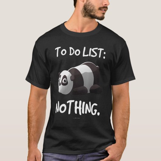 T-shirt Panda To Do Liste Nothing (Devant)