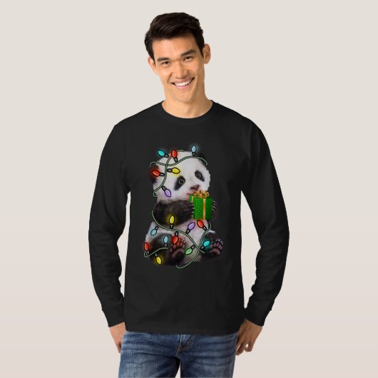 T-shirt Panda Tree Flammes de Noël Les Noël (Devant entier)