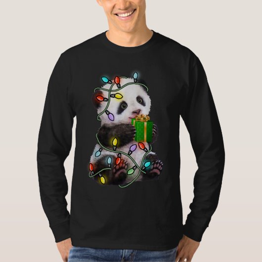 T-shirt Panda Tree Flammes de Noël Les Noël (Devant)