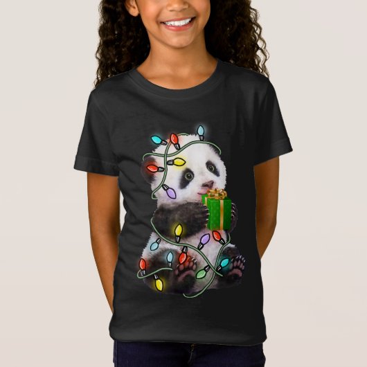 T-Shirt Panda Tree Flammes de Noël Les Noël (Devant)