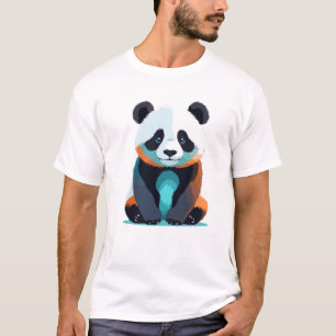 T-shirt Panda Vector Art avec des couleurs vives