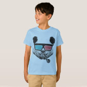 T-shirt Panda vintage lunettes 3D (Devant entier)