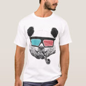T-shirt Panda vintage lunettes 3D (Devant)