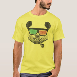 T-shirt Panda vintage lunettes 3D