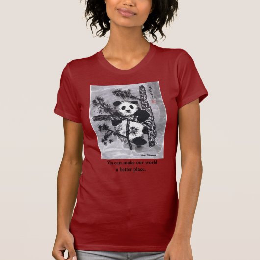 T-shirt Panda - vous pouvez faire au monde un meilleur (Devant)