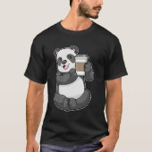 T-shirt Panda with Coffee to go (Devant)